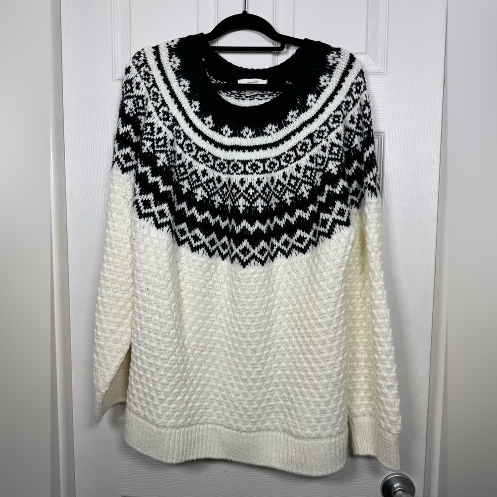 Christopher & Banks Fair Isle Nordic Chunky Knit Sweater 1X NWT